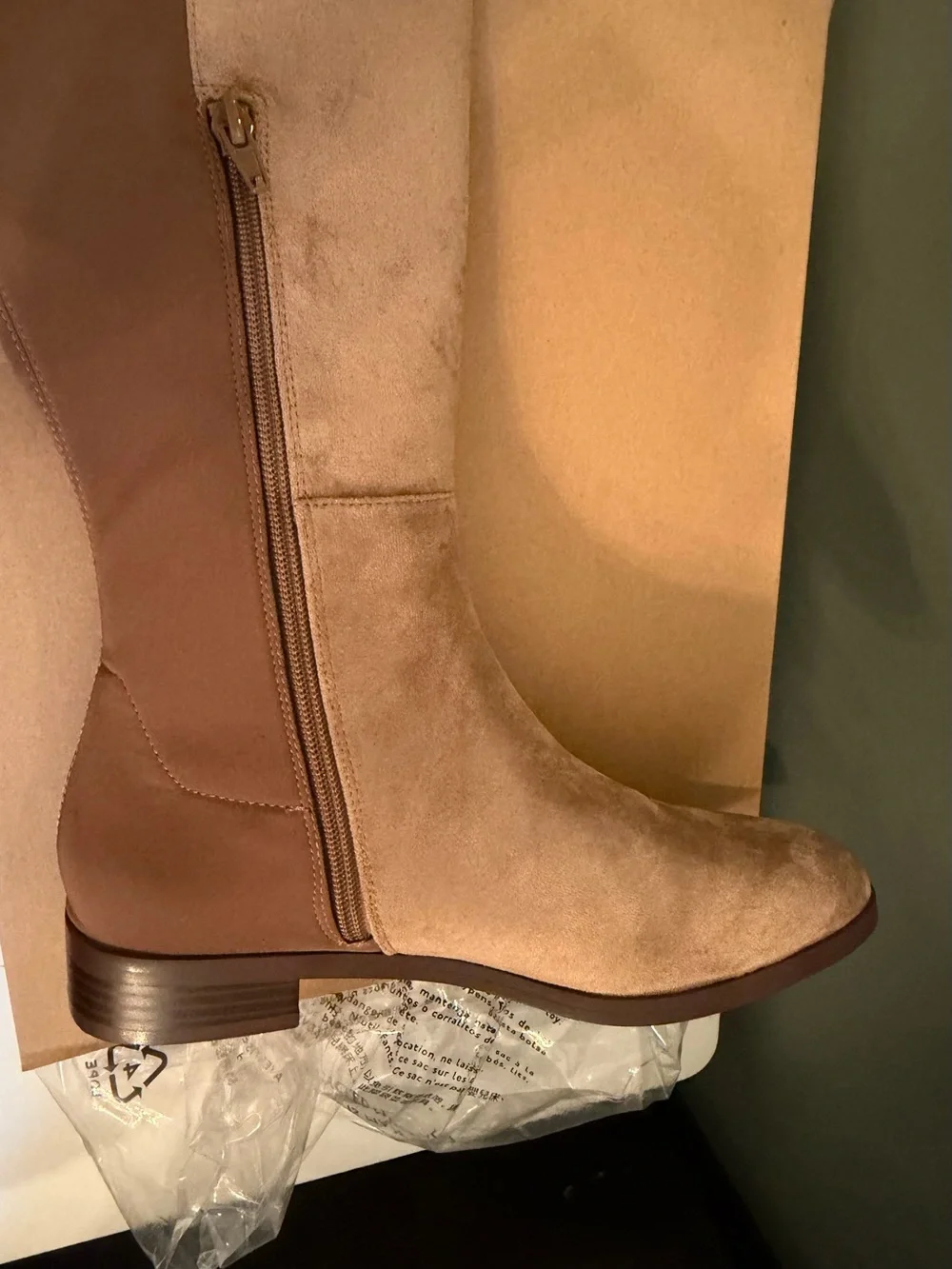 J. Crew Factory Tan Suede Over-the-Knee Stretch Boots